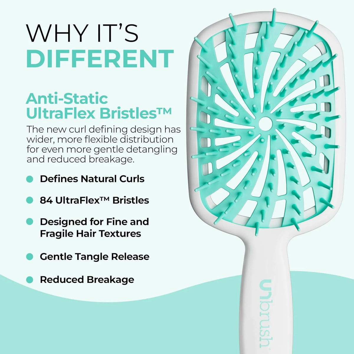 FHI Heat UNbrush Plus Ultra-Light Detangling Brush for Fine & Fragile Hair