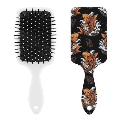 Air Cushion Comb for Massage Japanese Ocean Wave Fish Koifish Art, For Curly Long Thick Straight Hair, Women Girls Ladies