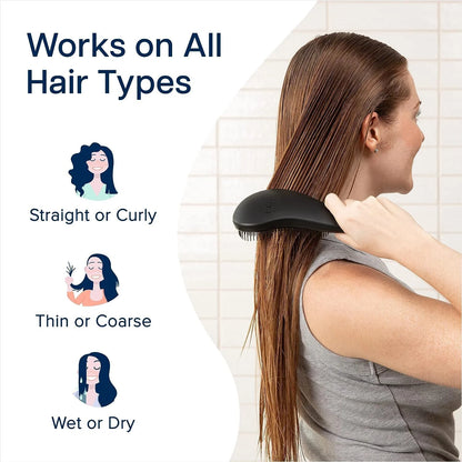 Crave Naturals Glide Thru Hair Brush - Detangler Brush for Curly, Straight, Wet or Dry Hair - Gentle Detangling Brushes for Adults, Kids, Toddlers - Hair Accessories for Women, 7.5x3" - Pink