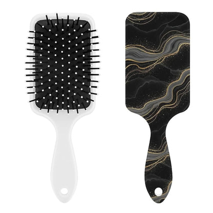 Air-Cushion Comb Black Gold Glitter Cheetah Leopard Print, Smooth Hair Salon Anti-Knotting Fluffy, For Long Thick Curly Hair, 1 Pack