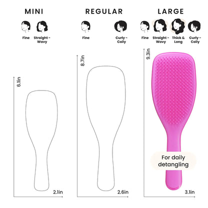 Tangle Teezer Large Ultimate Detangler Brush, Straight to Wavy, Pink/Purple