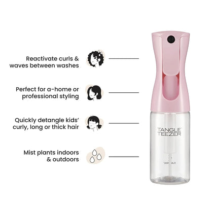 TANGLE TEEZER Fine Mist Spray Bottle, Refillable, 10.1 oz, Black