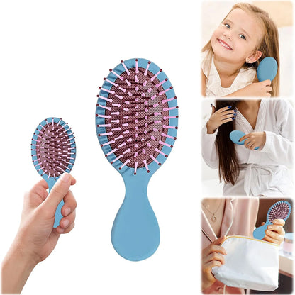 2P Mini Hair Brush,Brush Squirt Detangling Brush,Mini Detangler Brush, No Tangle Ultra-Soft IntelliFlex Bristles,with Ease Knots Without Tears or Breakage (Bright flour)