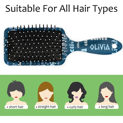 Personalized Name Hair Brush Detangler Brush Gifts for Women Man Custom Detangler-Hair-Brush Kids-Toddler-Girls for Travel All Hair Types