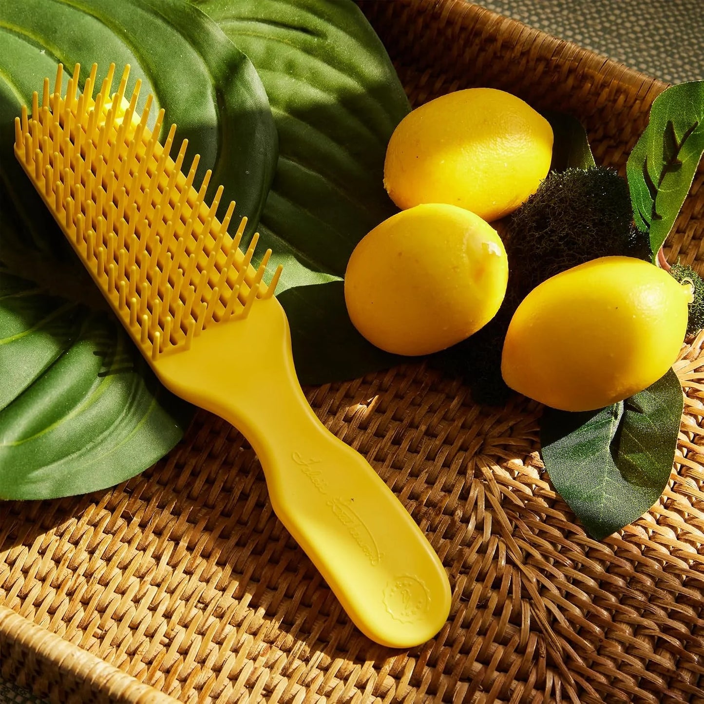 Yellow Detangler Brush by Felicia Leatherwood - For Kinky, Curly, Wavy 4c or Straight Hair - Tame Your Tangles Smooth Your Coils - Pain Free for All Ages