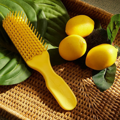 Yellow Detangler Brush by Felicia Leatherwood - For Kinky, Curly, Wavy 4c or Straight Hair - Tame Your Tangles Smooth Your Coils - Pain Free for All Ages
