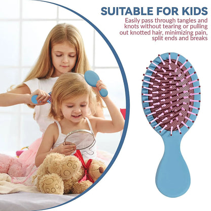 2P Mini Hair Brush,Brush Squirt Detangling Brush,Mini Detangler Brush, No Tangle Ultra-Soft IntelliFlex Bristles,with Ease Knots Without Tears or Breakage (Bright flour)