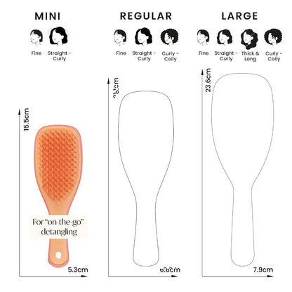 Tangle Teezer Mini The Ultimate Detangler Hairbrush |Gentle on Wet Hair | Two-Tiered Teeth & Comfortable Handle | Ideal for Kids And Travel | Reduces Knots & Breakage | Salmon Pink & Apricot