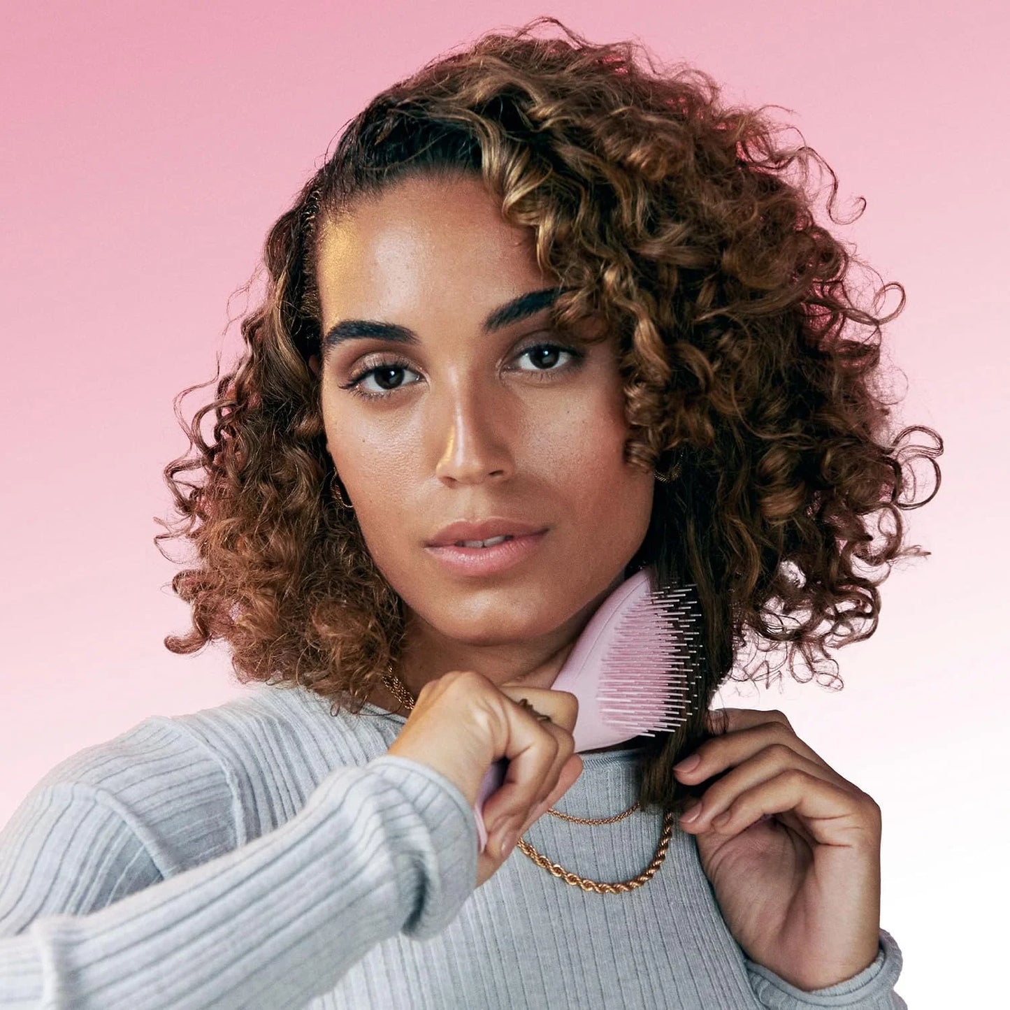 Tangle Teezer Ultimate Detangler Brush for Wet & Dry Hair, Eliminates Knots & Reduces Breakage for Straight to Wavy Hair Types, Rosebud Pink