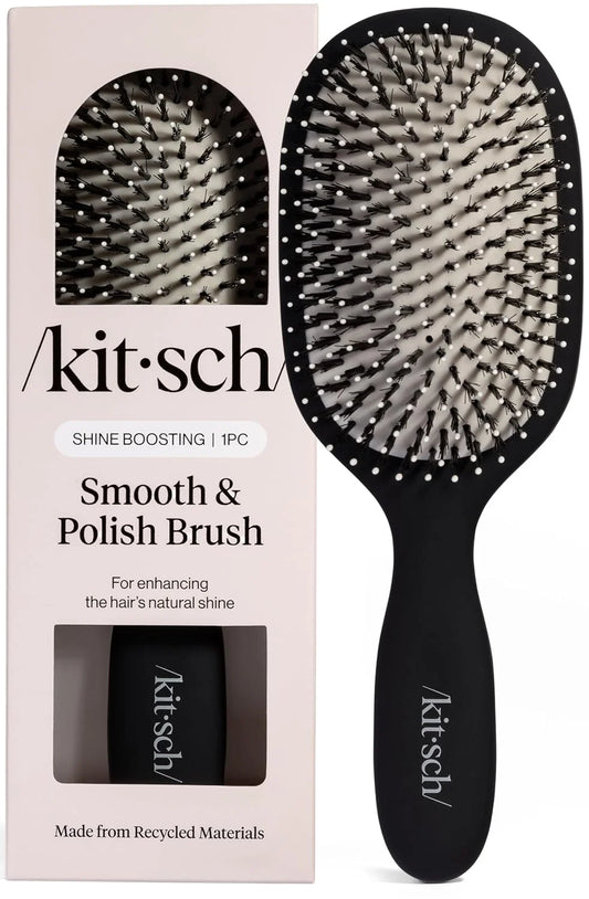 Kitsch Smooth & Polish Hair Brushes For Women and Men - Black