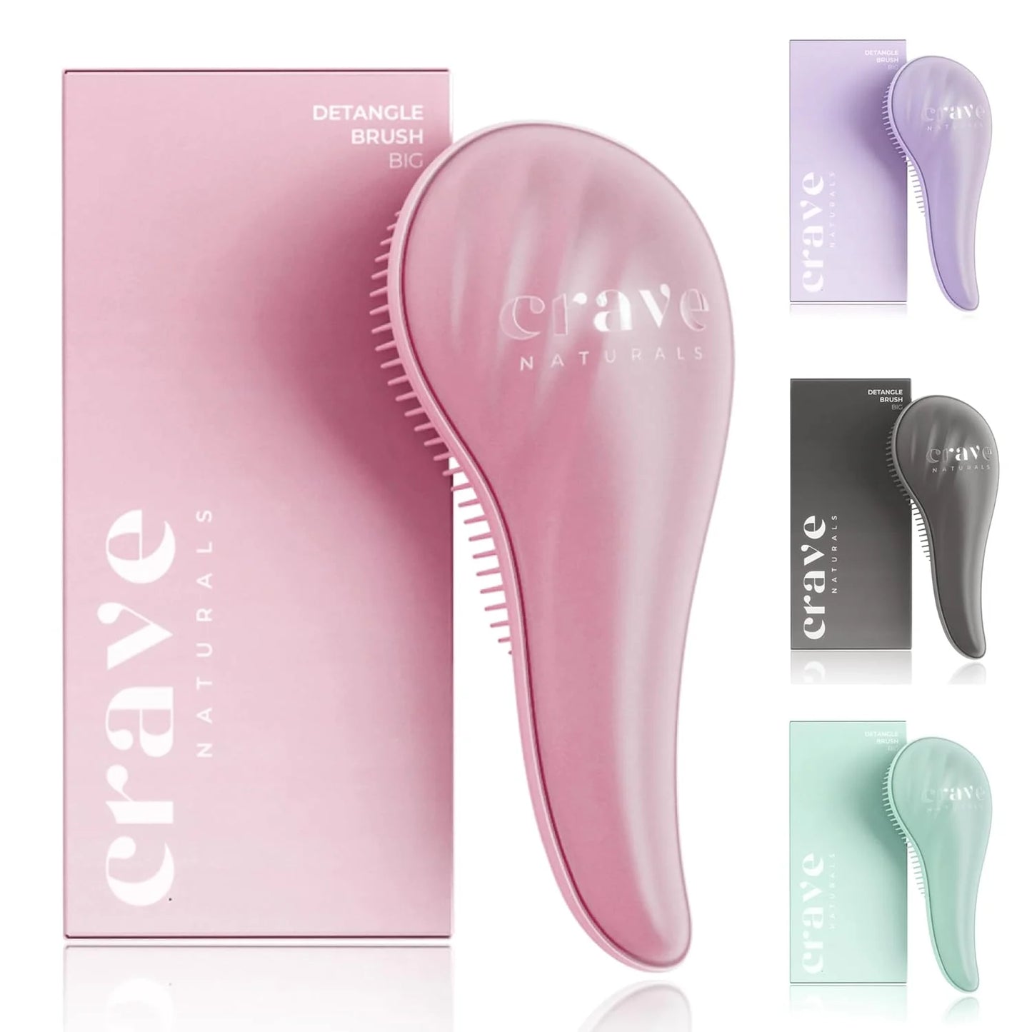 Crave Naturals Mini Detangler Hair Brush Turquoise – Glide Thru Hair Detangler Brush for Women, Kids & Toddlers – Gentle Scalp Care, No-Pain Tangle-Free Hairbrush for All Hair Types, Travel Hair Brush