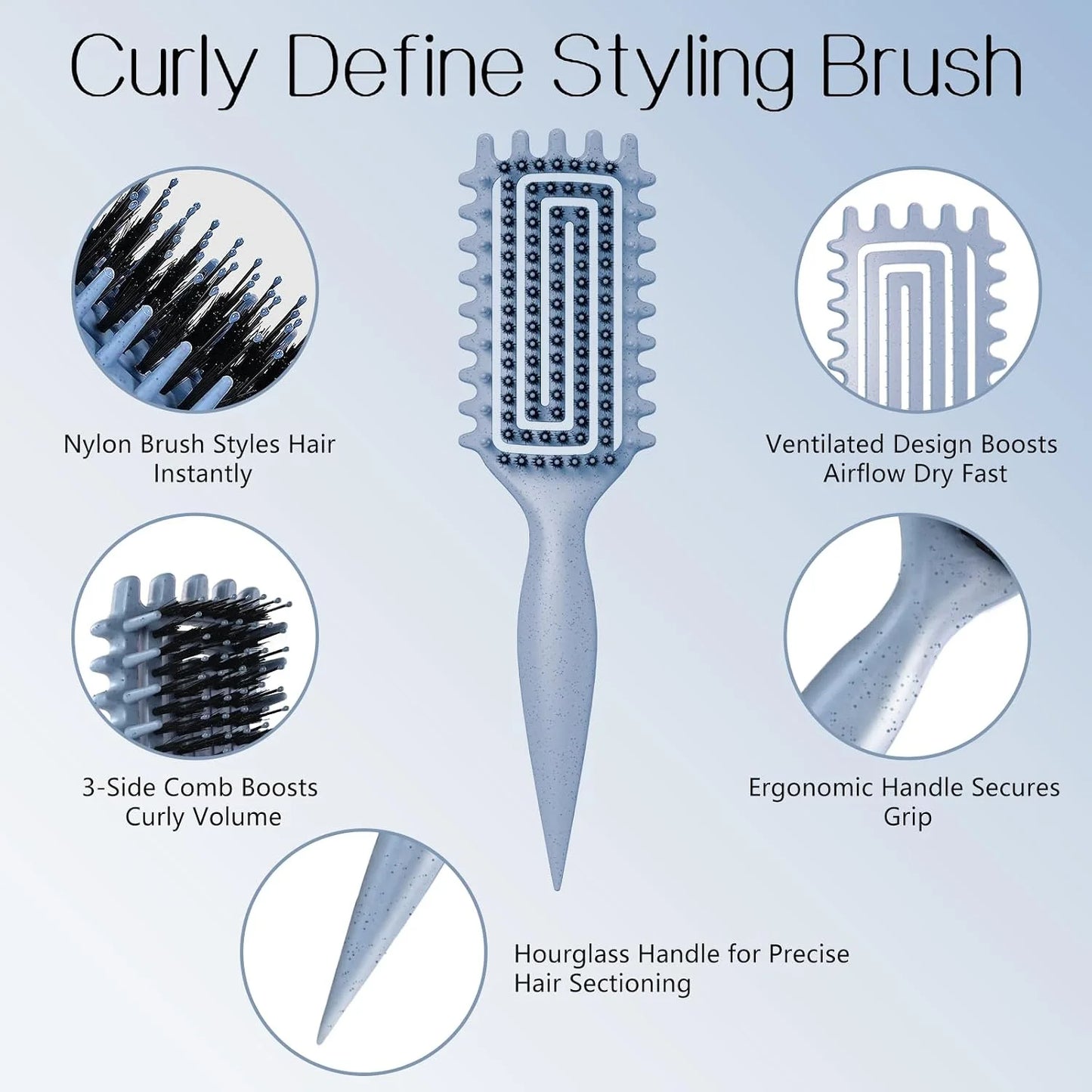 Curly Hair Brush, Cat Ear Curl Brush for Men & Women
