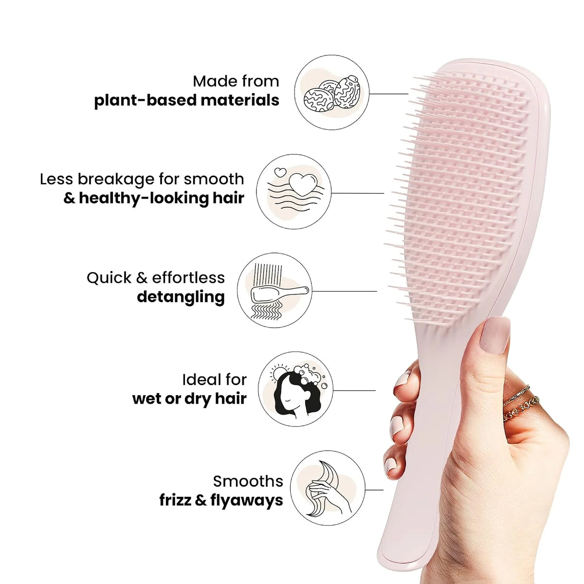 Tangle Teezer Plant-Based Ultimate Detangler Curly Hair Brush, Yellow