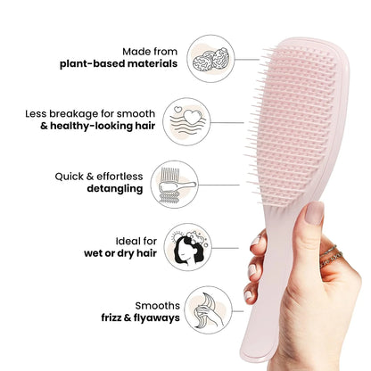 Tangle Teezer Plant-Based Ultimate Detangler Curly Hair Brush, Yellow