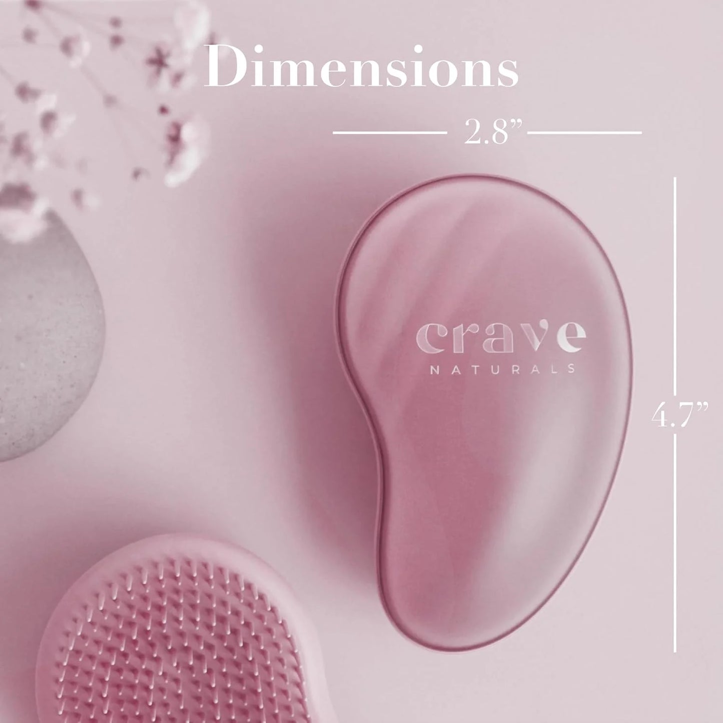Crave Naturals Mini Detangler Hair Brush Turquoise – Glide Thru Hair Detangler Brush for Women, Kids & Toddlers – Gentle Scalp Care, No-Pain Tangle-Free Hairbrush for All Hair Types, Travel Hair Brush