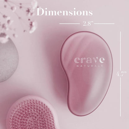 Crave Naturals Mini Detangler Hair Brush Turquoise – Glide Thru Hair Detangler Brush for Women, Kids & Toddlers – Gentle Scalp Care, No-Pain Tangle-Free Hairbrush for All Hair Types, Travel Hair Brush