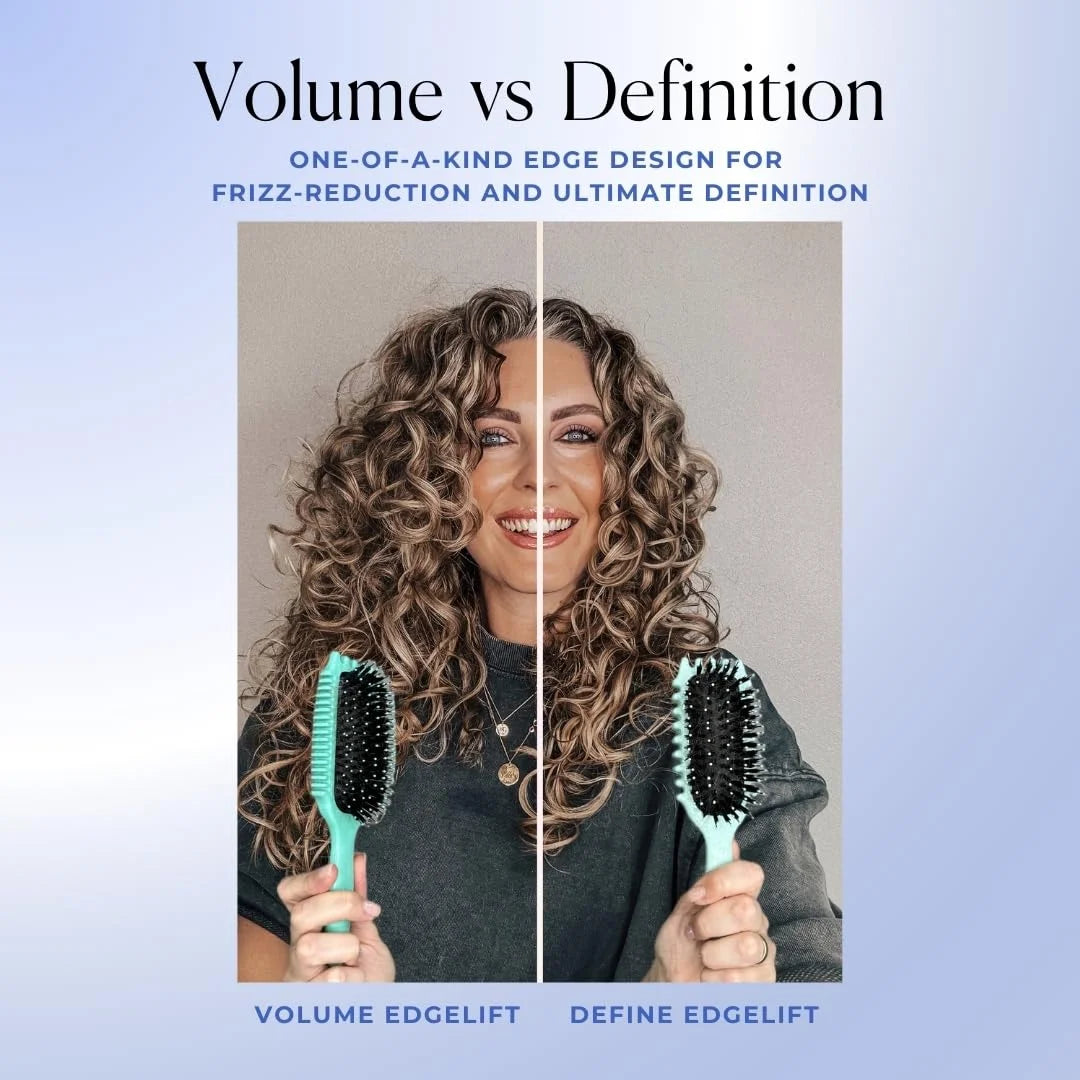 Bounce Curl Volume EdgeLift Brush, 5-In-1 Styling Tool Defined Curls Purple
