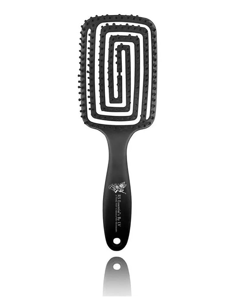 RS ESSENTIAL'S BY LV detangler brush hair brush detangler tangle vented hair brushes for women pink hairbrush black hair brush detangling brush (PINK)