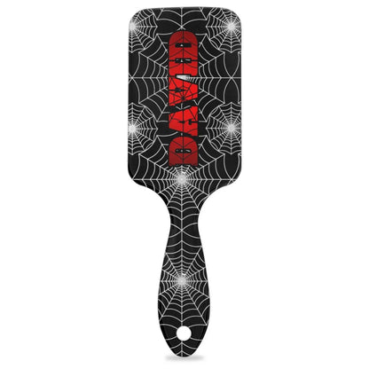 Personalized-Kids-Hair-Brush for Boy Girls Custom Gift Detangler Brush Soft Bristle Hair Brushes Travel Hair Brush for All Hair Types Christmas Hallowmas Spider Web Sliver Dot