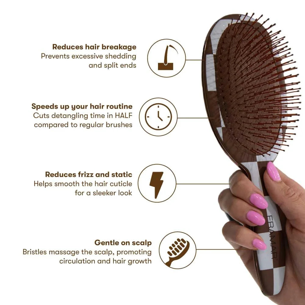 FRAMAR Wet Hair Brush Detangler, Detangling Hairbrush For Women – Giraffe