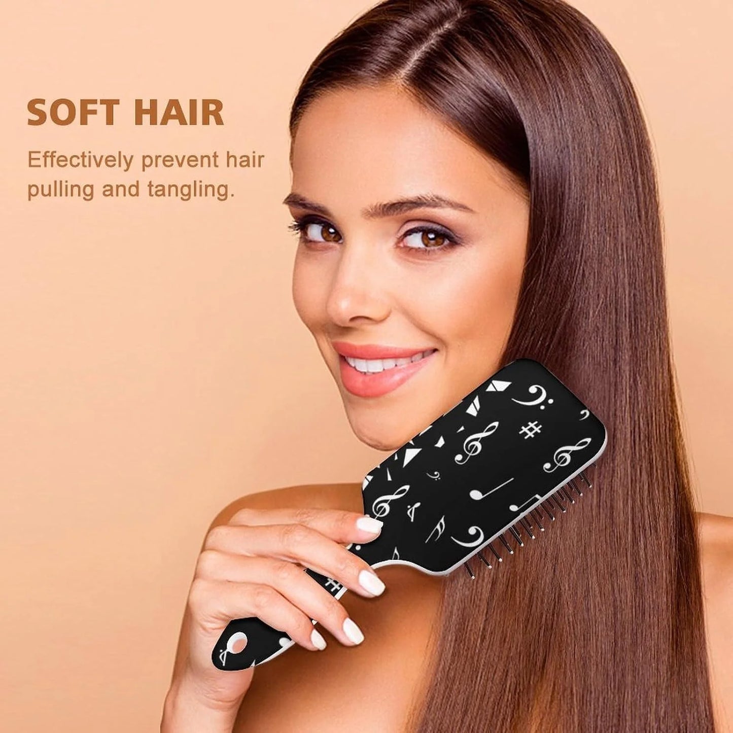 Air-Cushion Comb Black Gold Glitter Cheetah Leopard Print, Smooth Hair Salon Anti-Knotting Fluffy, For Long Thick Curly Hair, 1 Pack
