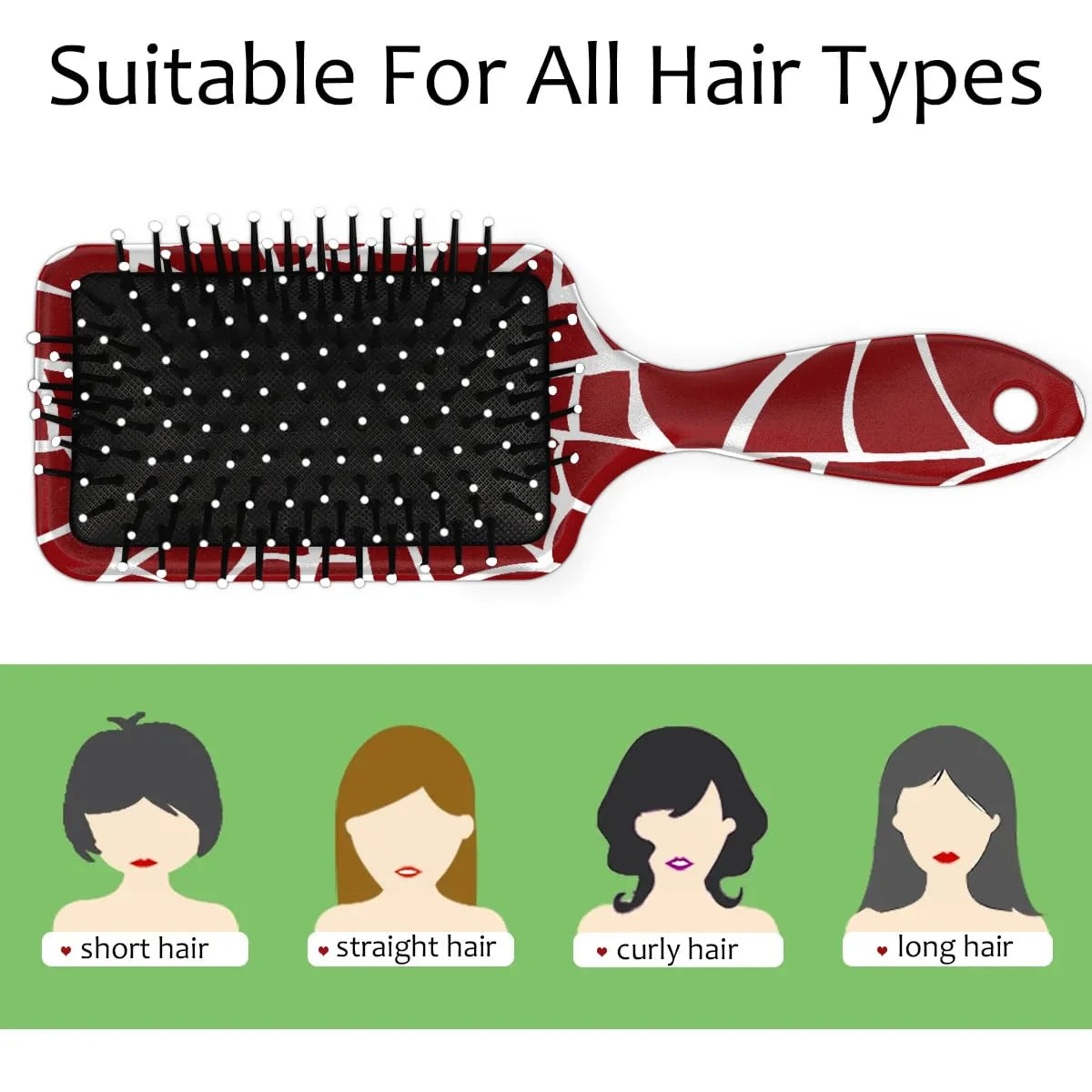 Personalized-Kids-Hair-Brush for Boy Girls Custom Gift Detangler Brush Soft Bristle Hair Brushes Travel Hair Brush for All Hair Types Christmas Hallowmas Spider Web Sliver Dot