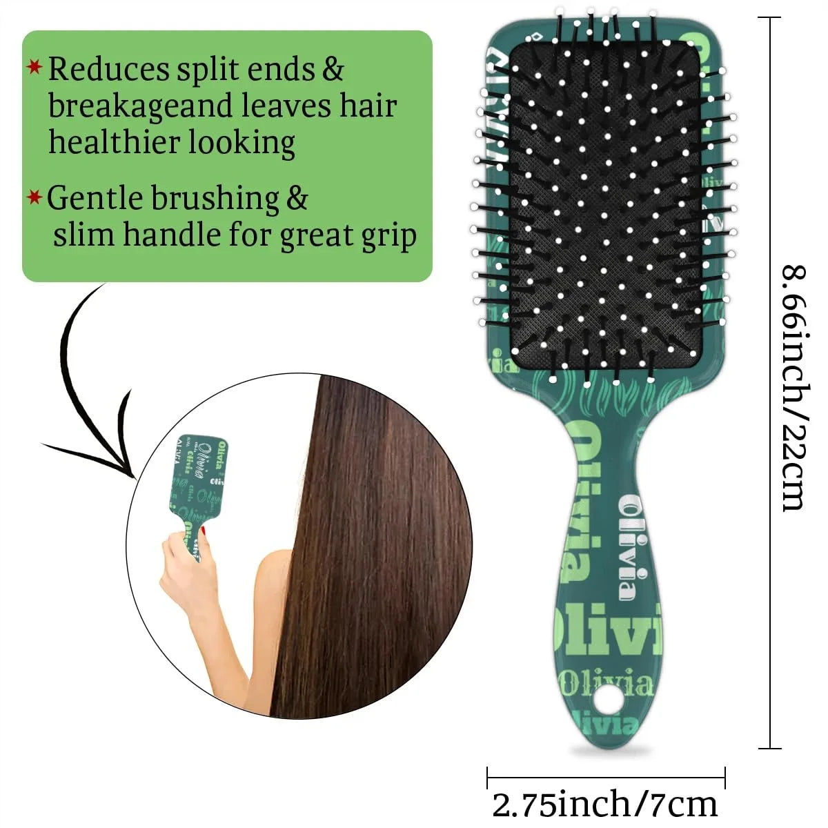 Personalized Name Hair Brush Detangler Brush Gifts for Women Man Custom Detangler-Hair-Brush Kids-Toddler-Girls for Travel All Hair Types