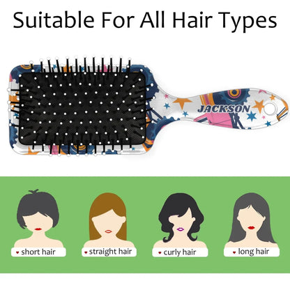 Personalized Cute Car Detangler-Hair-Brush for Kids Boys,Glides Through Tangles Comb,Custom Name Hair Brushes for All Hair Types Wet/Dry/Curly/Thick Hair,White 2