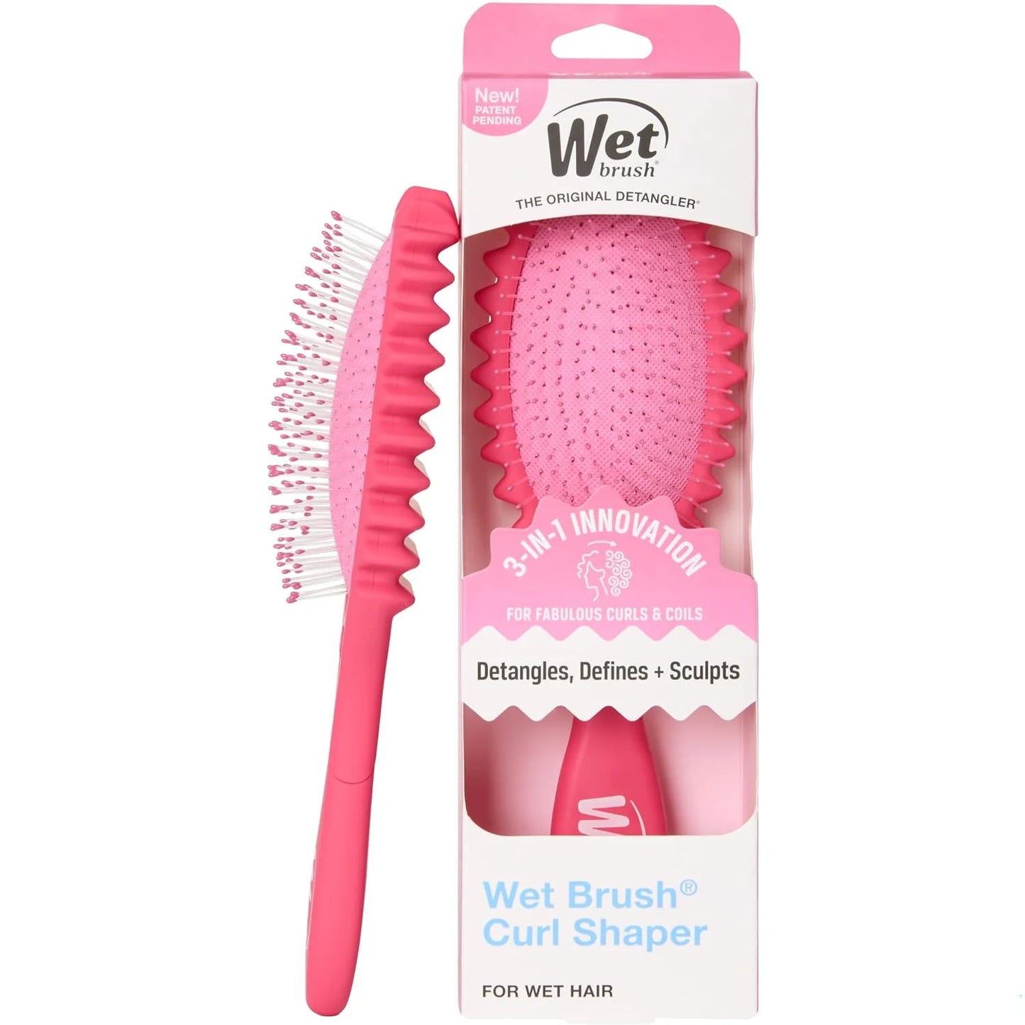 Wet Brush Curl Shaper Detangler Brush, Purple, Made for Women, Men & Kids