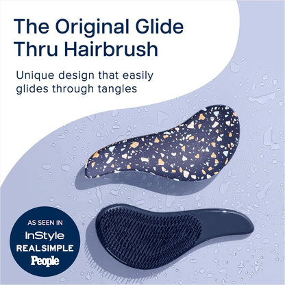 Crave Naturals Glide Thru Hair Brush - Detangler Brush for Curly, Straight, Wet or Dry Hair - Gentle Detangling Brushes for Adults, Kids, Toddlers - Hair Accessories for Women, 7.5x3" - Pink