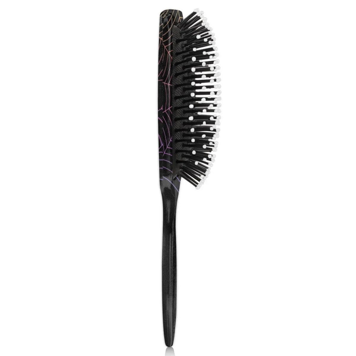Personalized-Kids-Hair-Brush for Boy Girls Custom Gift Detangler Brush Soft Bristle Hair Brushes Travel Hair Brush for All Hair Types Christmas Hallowmas Spider Web Sliver Dot