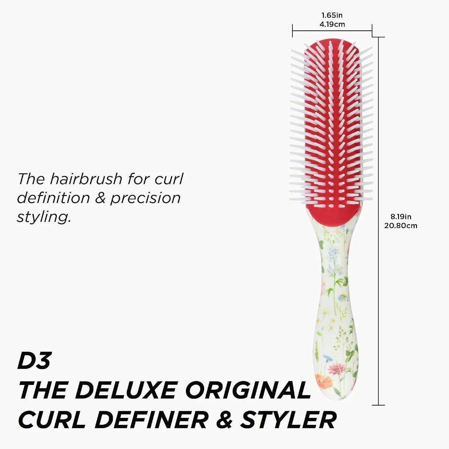 Denman D3 Original Curl Definer & Styler, Curly Hair Brush for Women & Men – 7 Row Detangling & Curl Defining Brush for Smooth Defined Curls - a precision Styling Brush for straight hair