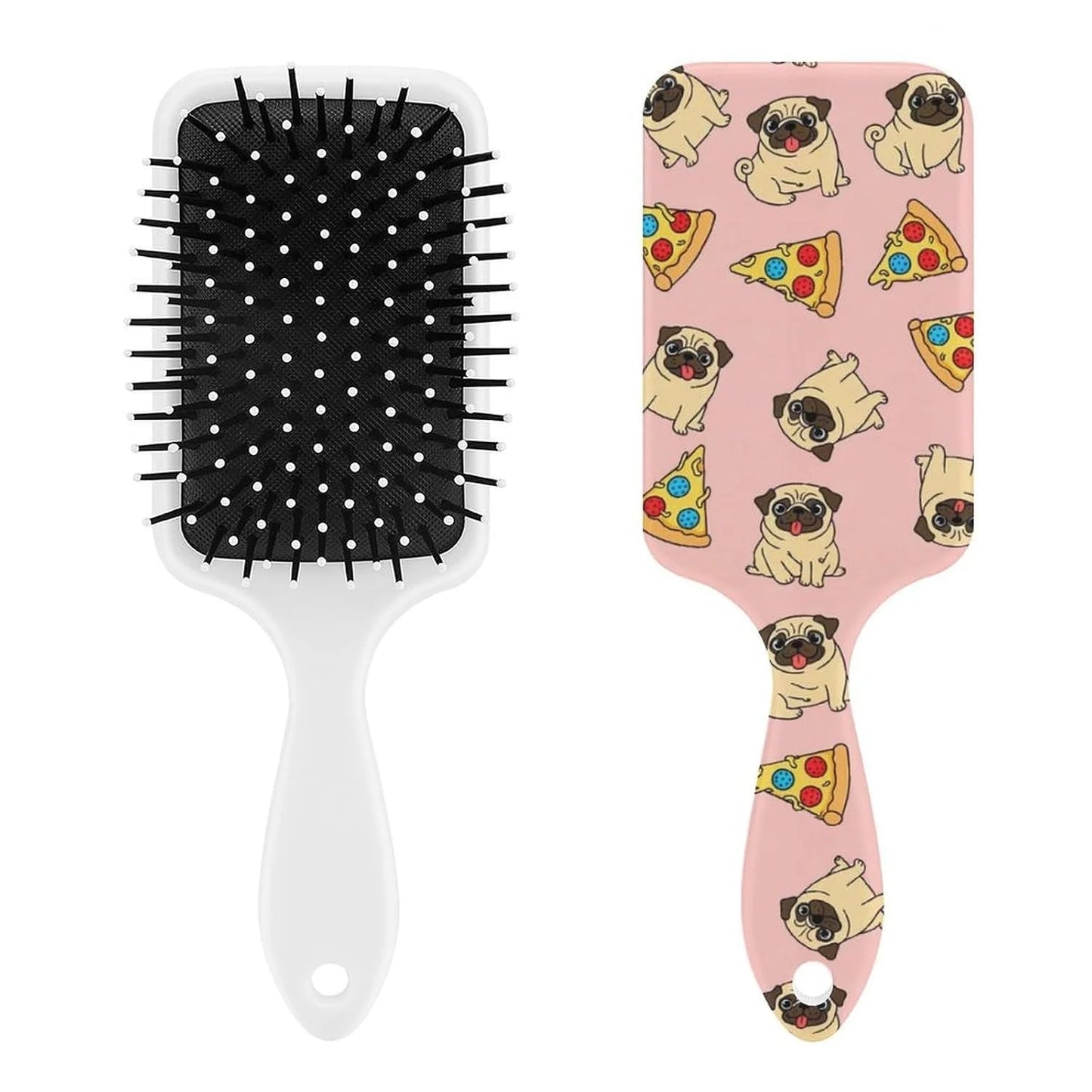Women Girls Ladies Hair Brush Purple Black Buffalo Check Plaid Pattern, Paddle Brush for Detangling Scalp Massage, Cushion Hairbrush for Long Thick Curly Hair