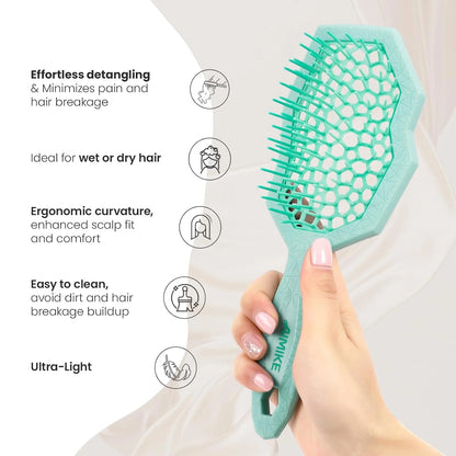 AIMIKE Glacier Detangler Brush for Curly Hair, Wet & Dry Hair Brush