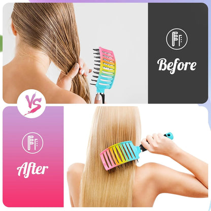 Hair Brush, Professional Curved Vented Brush with 25MM Bristles for Faster Blow Drying, Detangling for Wet Dry Hair, Paddle Brush for Thick Curly Straight Hair for Women & Men