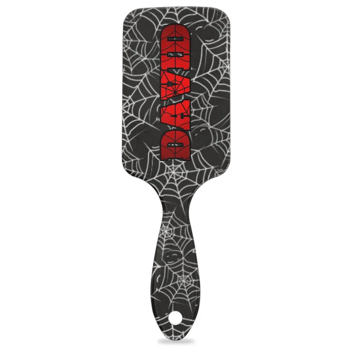 Personalized-Kids-Hair-Brush for Boy Girls Custom Gift Detangler Brush Soft Bristle Hair Brushes Travel Hair Brush for All Hair Types Christmas Hallowmas Spider Web Sliver Dot