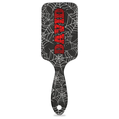 Personalized-Kids-Hair-Brush for Boy Girls Custom Gift Detangler Brush Soft Bristle Hair Brushes Travel Hair Brush for All Hair Types Christmas Hallowmas Spider Web Sliver Dot