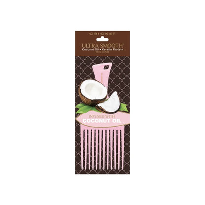 Cricket Ultra Smooth Coconut Conditioning Comb – Infused with Coconut Oil & Keratin for Frizz-Free Shine and Hydration, Ideal for Mid-Length, Thick, and Textured Hair