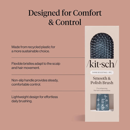 Kitsch Smooth & Polish Hair Brushes For Women and Men - Black