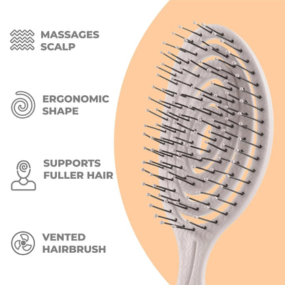 Ninabella Detangler Brush - No Tangle Hair Brush for Women, Fine, Thick and Long Hair - Hairbrush for Wet and Dry Hair, Gentle on the Scalp - Elegant Black