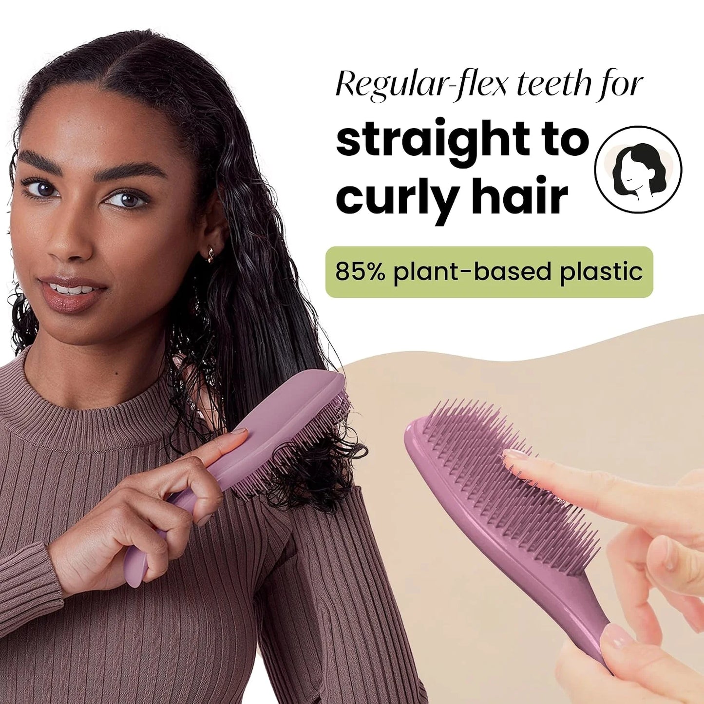 Tangle Teezer Plant-Based Ultimate Detangler Curly Hair Brush, Yellow