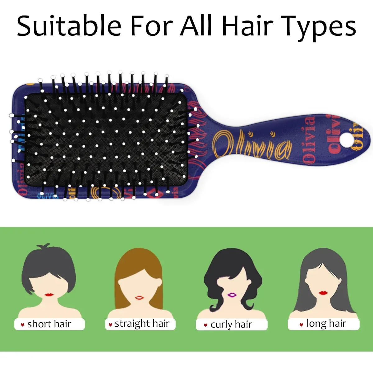 Personalized Name Hair Brush Detangler Brush Gifts for Women Man Custom Detangler-Hair-Brush Kids-Toddler-Girls for Travel All Hair Types