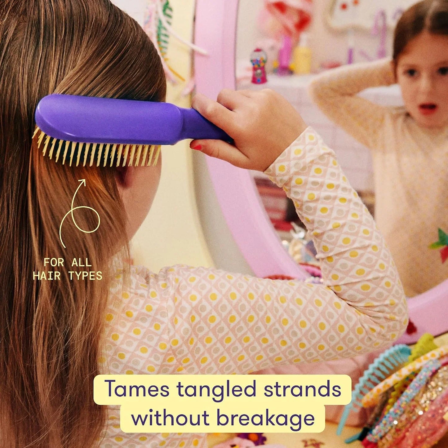 Frida for Kids Detangling Hair Brush for All Hair Types, Ages 6-11