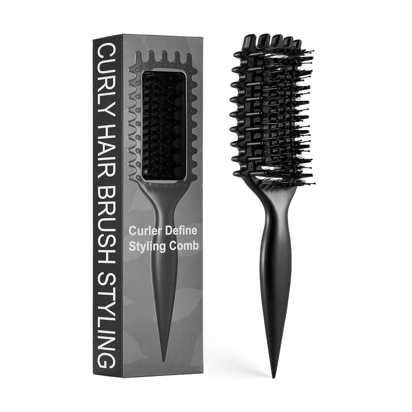 Curly Hair Brush Candybrush Curl Defining Brush for Detangling Shaping and Defining Curls for Women, Men, Wet & Dry Hair (Green Pink)