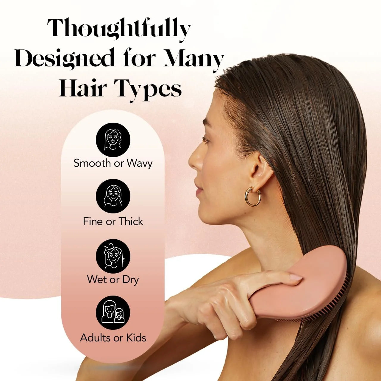 Kitsch Detangle Brush – Gentle Curly Hair Brush All Hair Types - Black