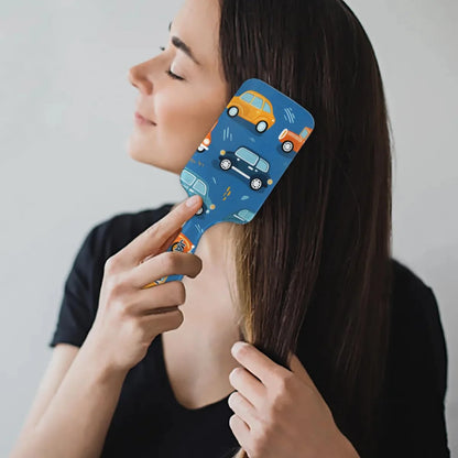Personalized Cute Car Detangler-Hair-Brush for Kids Boys,Glides Through Tangles Comb,Custom Name Hair Brushes for All Hair Types Wet/Dry/Curly/Thick Hair,White 2