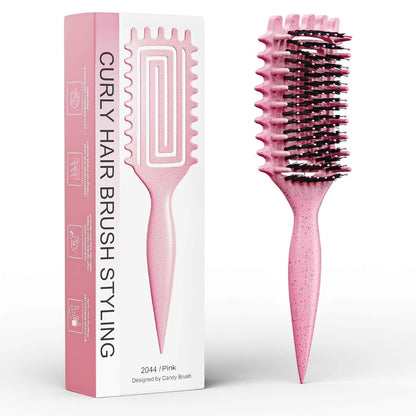 ABOYOY Curl Defining Brush with Side Gear for Curly Hair, Detangling & Styling Brush for Women Men, Lightweight Ergonomic Candy Brush Works on Wet or Dry Hair(green)