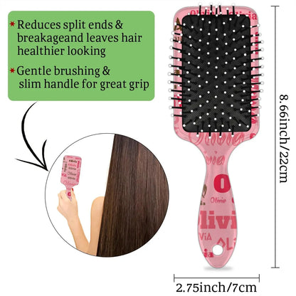 Personalized Name Hair Brush Detangler Brush Gifts for Women Man Custom Detangler-Hair-Brush Kids-Toddler-Girls for Travel All Hair Types