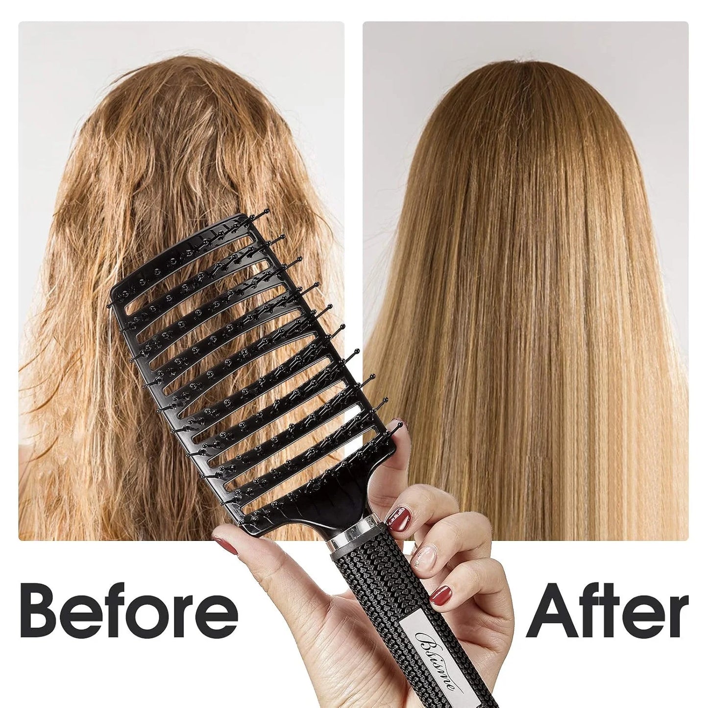 Hair Brush, Professional Curved Vented Brush with 25MM Bristles for Faster Blow Drying, Detangling for Wet Dry Hair, Paddle Brush for Thick Curly Straight Hair for Women & Men