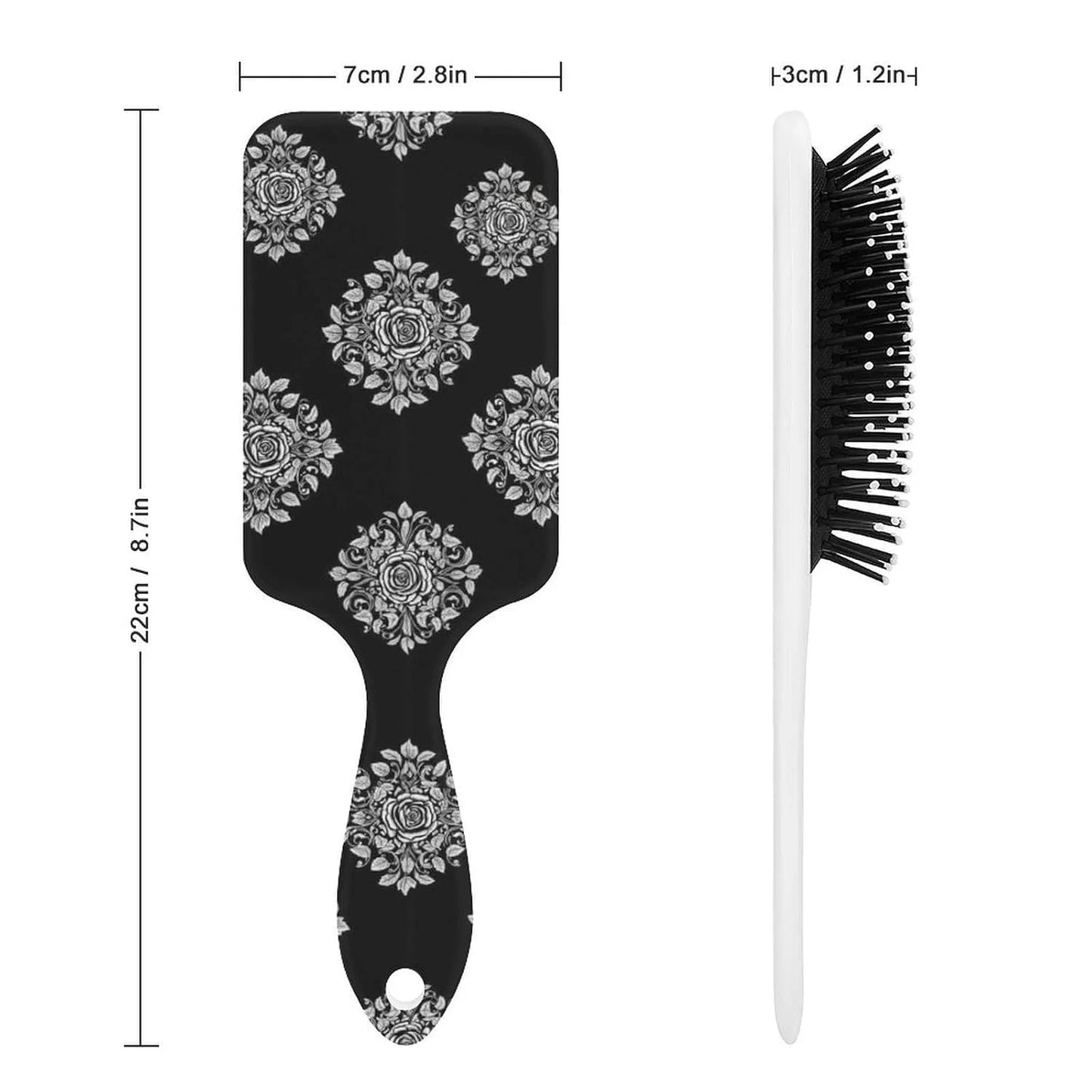 Air-Cushion Comb Black Gold Glitter Cheetah Leopard Print, Smooth Hair Salon Anti-Knotting Fluffy, For Long Thick Curly Hair, 1 Pack